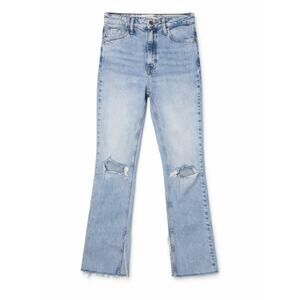 ZARA Distressed Light Wash Straight Leg Jeans – Y2K Vintage Wash | Size 2
